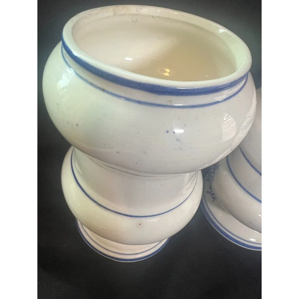 Vintage Blue Onion Style Tea &‎ Coffee Canisters Ceramic Jars Arnart Japan READ